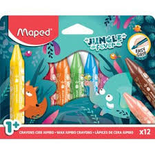 Crayon cires jumbo boîte de 12 Jungle fever