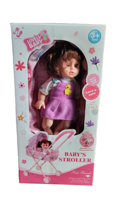 Poupée Avec Poussette Stroluer
