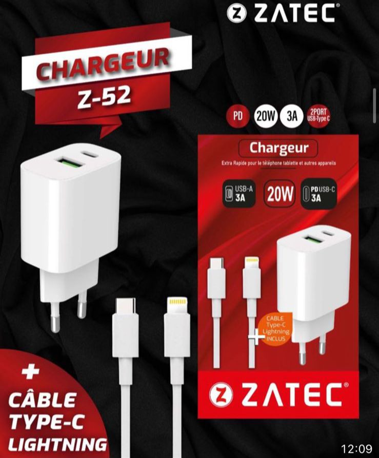 Zatec Chaegeur Z-52 20W + Cable Type-c