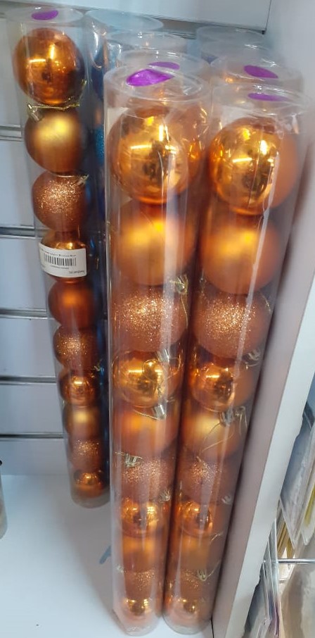 10 Boules sapin Bronze 6cm