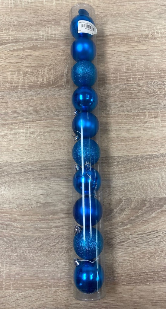 10 Boules sapin Turquois 6cm