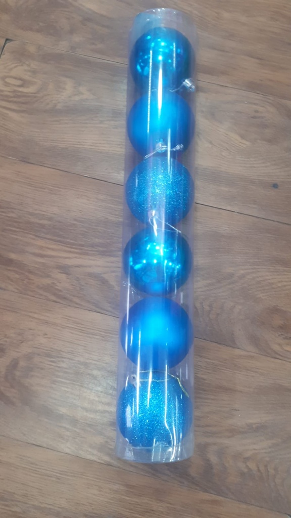 6 Boules sapin Turquois 8cm