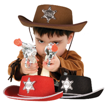 CHAPEAU FEUTRE SHERIFF ENFANT 3 ASS