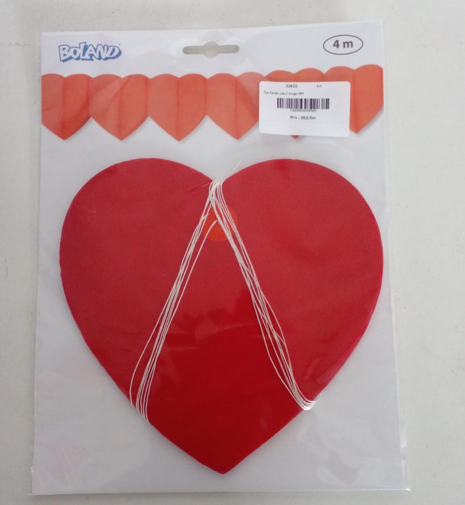 Guirlande cœur rouge 4M