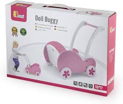 Poussette poupée en bois