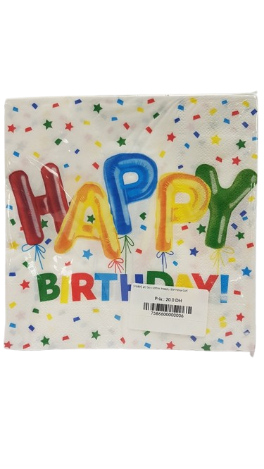 20 Serviettes Happy Birthday Girl