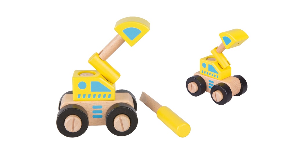 Excavatrice en bois blocs de construction