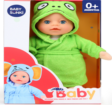 Poupée bébé avec peignoir de bain
