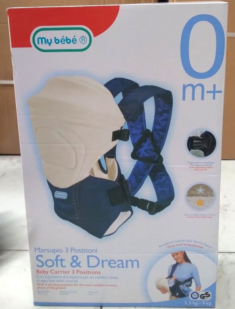 Porte bébé 3 positions avec cache tête