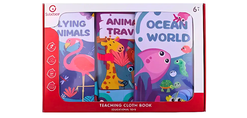 Livre en tissu pour bébé 3 Pcs