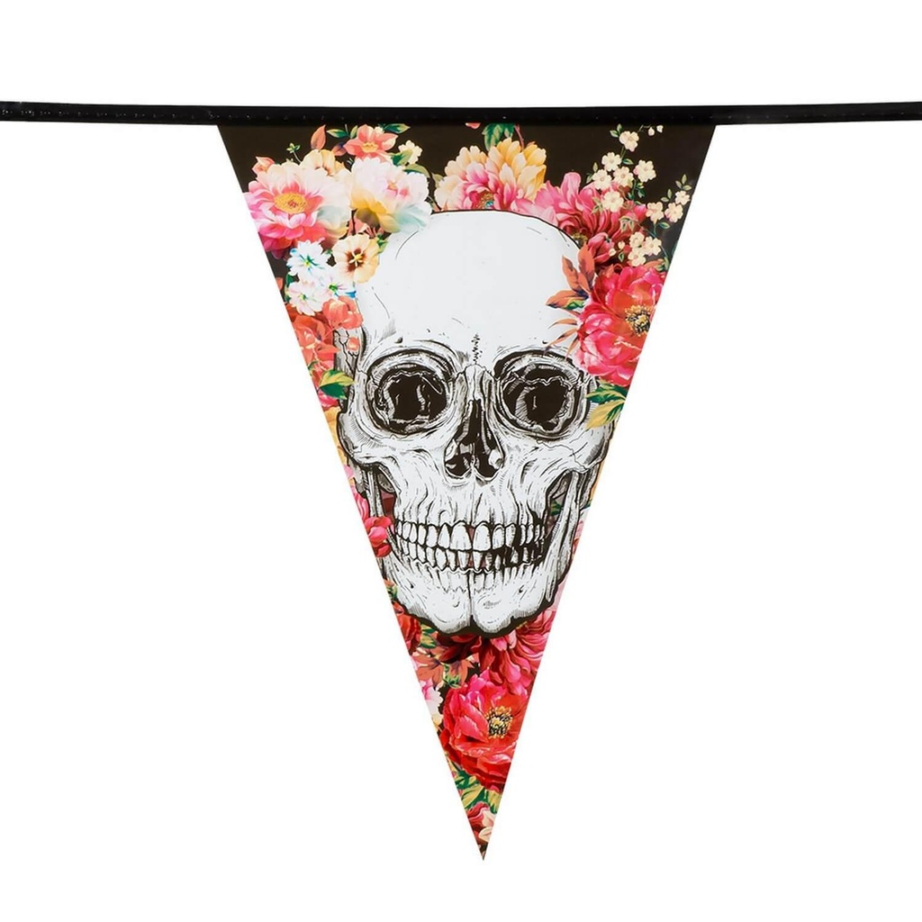 GUIRLANDE DE FANIONS DAY OF THE DEAD 6M