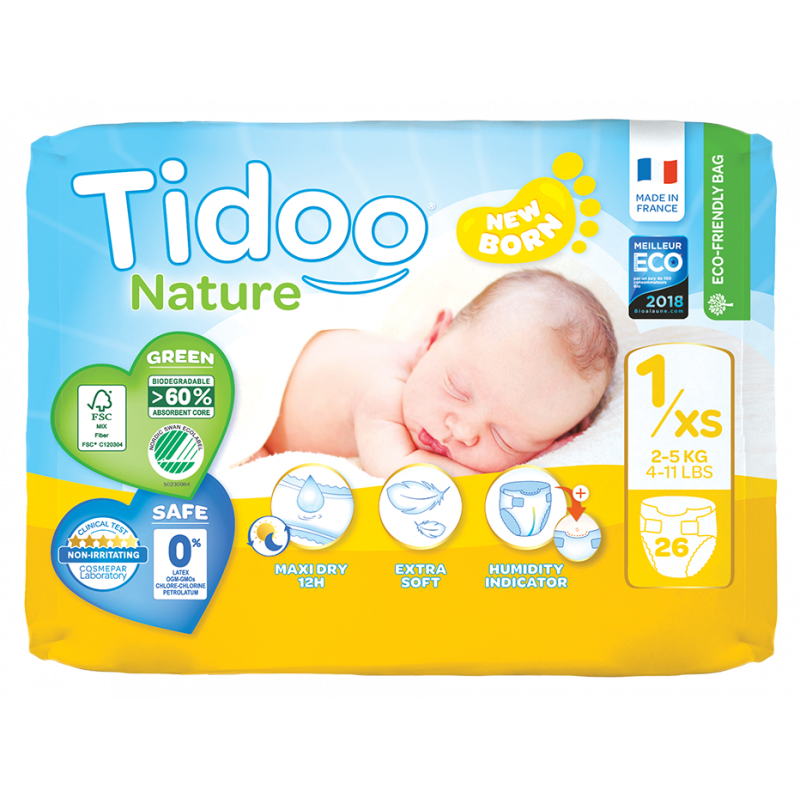 Tidoo Couche Newborn T1/XS 2-5 KG 26U