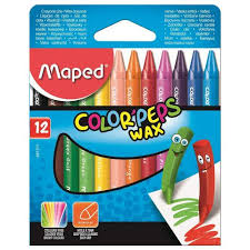 [MD13A861011] Crayons cire Wax en Bte de 12 Maped