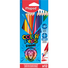 [MD13A862712] Crayons color'peps Strong 18 cm Bte de 12 Maped