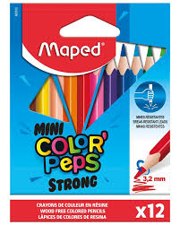 [MD13A862812] Crayons color'peps Strong 11 cm Bte de 12 Maped