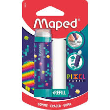 [MD17A152015] Gomme tube+ recharge en blister Pixel party Maped
