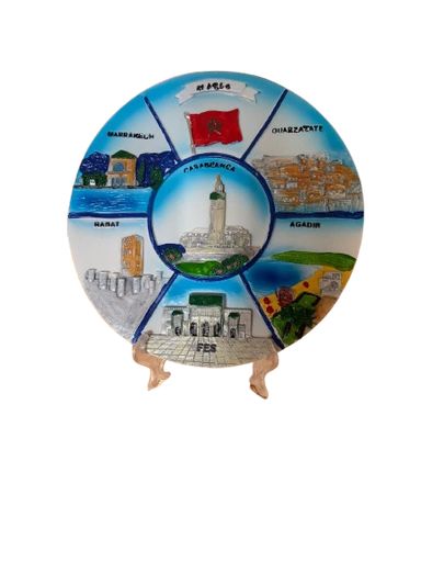 [HJ-AS-45] Assiette Souvenirs Maroc