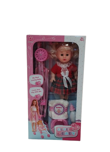 [8022-24] Poupée Avec Poussette
