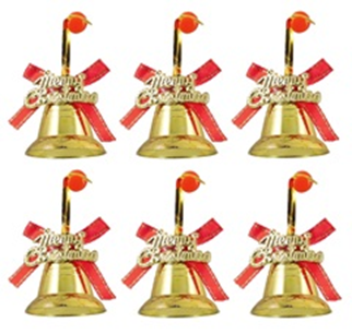 [P425] 6 Cloches de Sapin de Noël