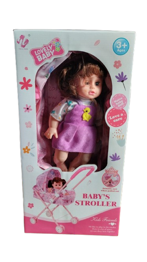 [019713-YL2301-5B] Poupée Avec Poussette Stroluer