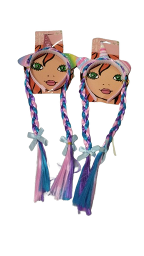 [P243] Serre Tête Avec Tresses Unicorne