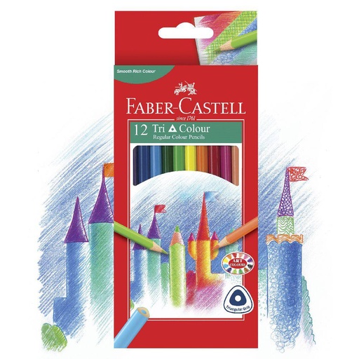 [115853] 12 CRAYONS COUL. TRI GRIP LONG