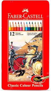 [115844] 12 CRAYONS COULEUR BTE METAL