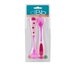 [AR02287] 2 cuilléres a long manche  - rose  tra