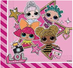 [90859] 20 SERVIETTES LOL GLITTER METALISE