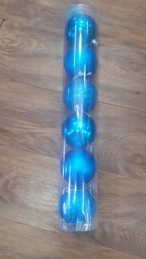 [P556] 6 Boules sapin Turquois 8cm