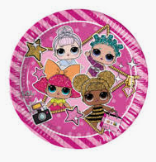 [90856] 8 ASSIETTES LOL GLITTERATI METALISE