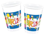 [3887-93513] 8 Gobelets "happy Birthday"