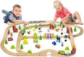 [GL-50998] Jeu de Construction Train En Bois 90 pcs