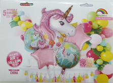 [P485] KIT 5 BALLONS UNICORN