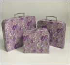 [W9924-M] Valise cadeau rectangulaire fleur