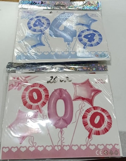 [B26-2] Ballon anniversaire chiffre 5 Pcs