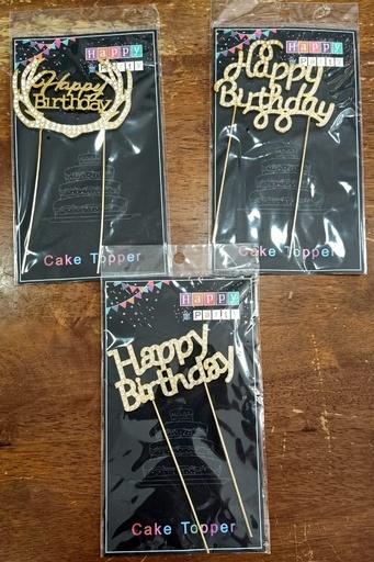 [TOP0034] Décoration gâteau en strass brillant « Happy Birthday »