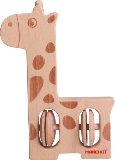 [Z2007] Hochet Girafe en bois clochette