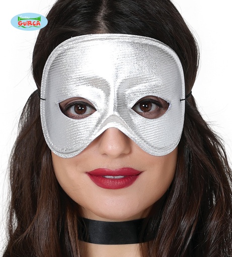 [12421] Masque Yeux Domino Soie Blanche