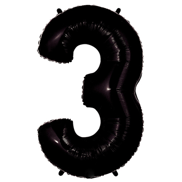 [P083] FOIL BALLON N°3 NOIR 70CM