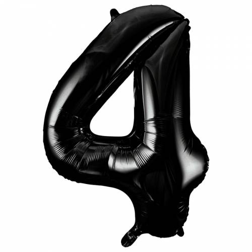[P084] FOIL BALLON N°4 NOIR 70CM