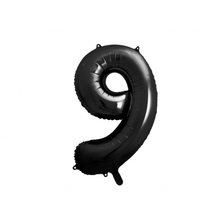 [p089] FOIL BALLON N°9 NOIR 70CM