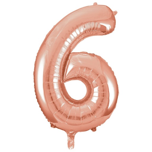 [P096] FOIL BALLON N°6 ROSE GOLD 70CM
