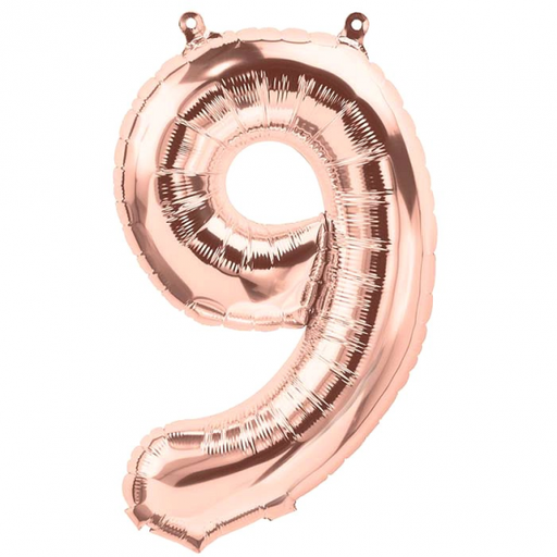 [P099] FOIL BALLON N°9 ROSE GOLD 70CM