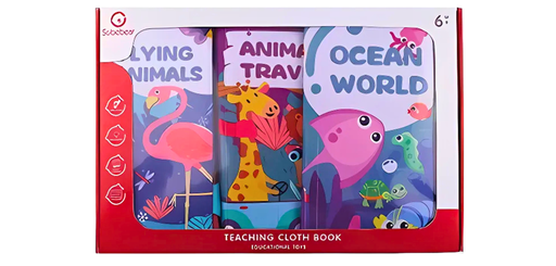 [YL1022-37] Livre en tissu pour bébé 3 Pcs
