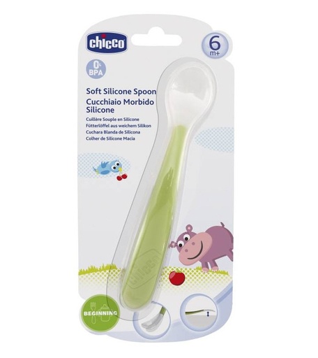 [CHI-00006828510000] SOFT SILICONE SPOON 6M+ GREEN UP