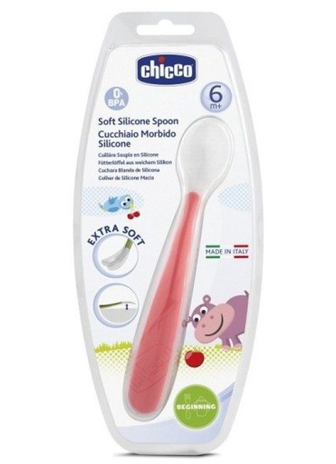 [CHI-00006828710000] SOFT SILICONE SPOON 6M+ RED UP