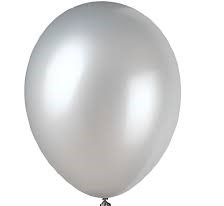 [324754] Grand Ballon Latex Met Argenté 100 CM