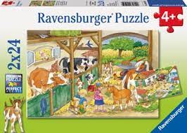 [9195] Puzzles 2x24 p - Le bonheur à la ferme
