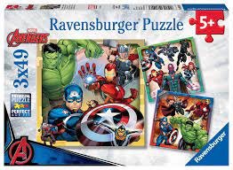 [8040] Puzzles 3x49p Les puissants Avengers Marvel